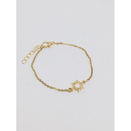 Bracelet fleur soleil et strass