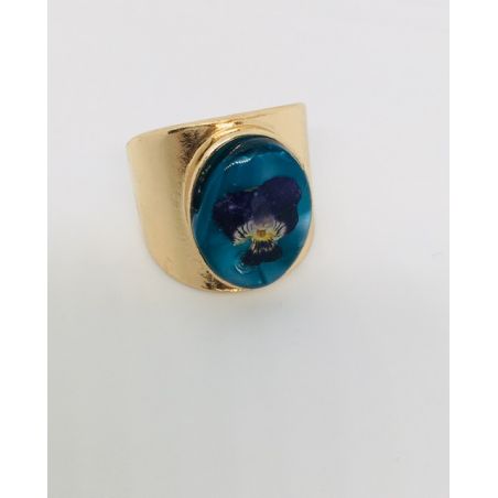 Bague pensée sur fond bleu